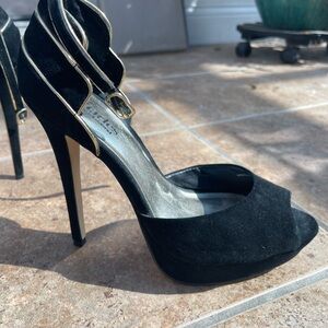 Charles By Charles David Black and Gold Heels